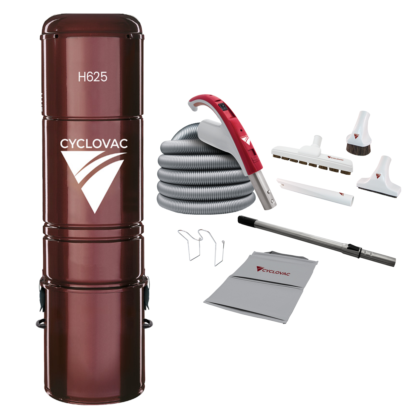 Cyclovac H625 Central Vacuum with Luxe 24v Cleaning set 35'