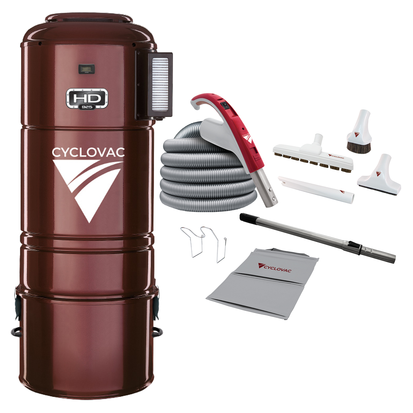 Cyclovac HD925 Central Vacuum with Luxe 24v Cleaning set 35'