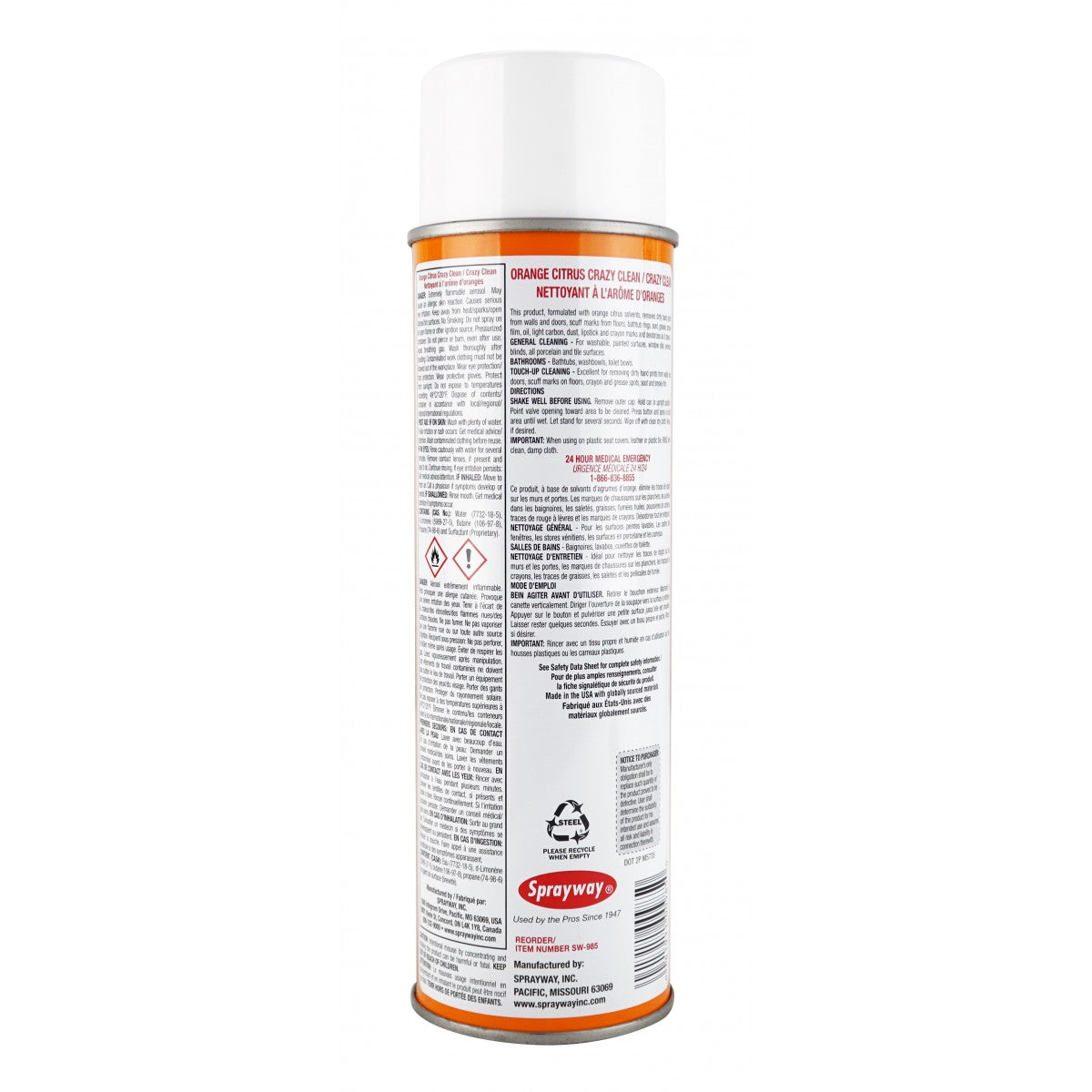 Cleaner Crazy Clean by Sprayway - 19 oz (539 g) - orange citrus -