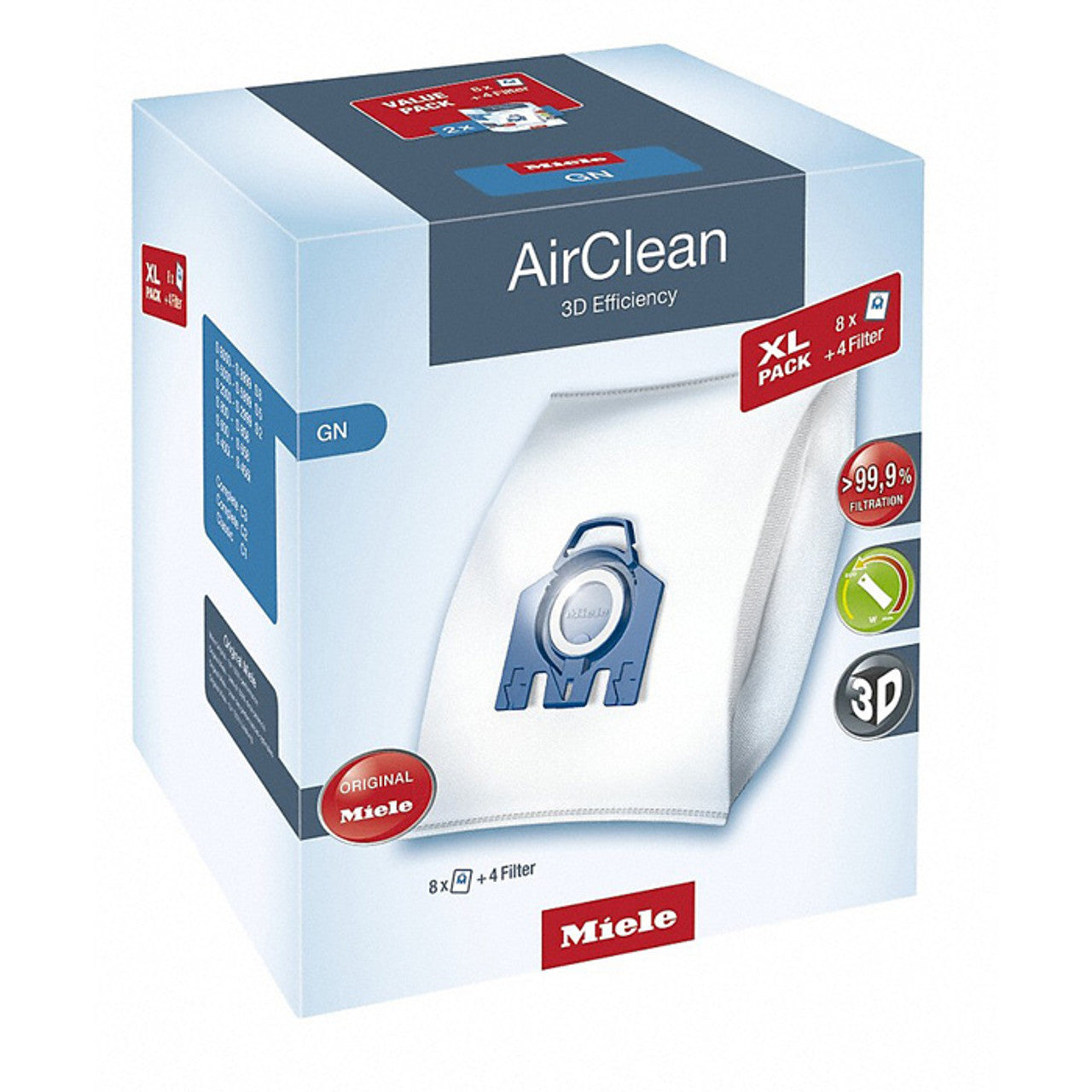 Miele GN AirClean Dustbags Value Pack 8pk + 4 filters